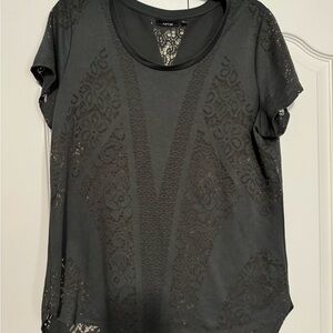 Ladies Apt 9 Gray Short Sleeve Shirt Large